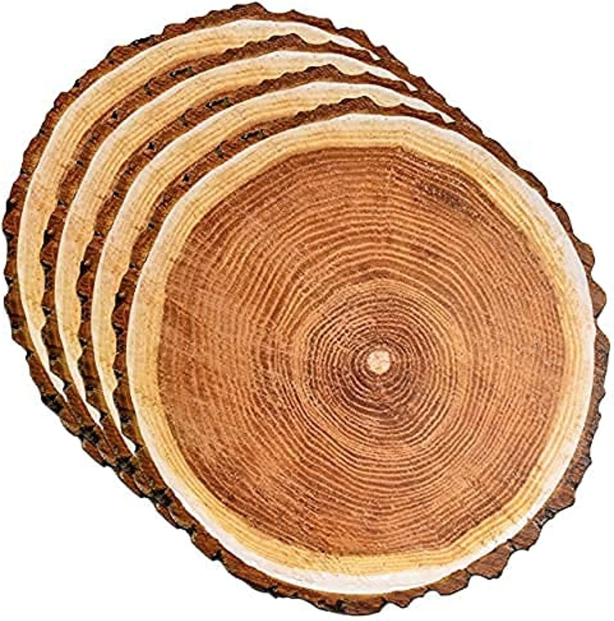 Disposable Wooden Slice Paper Place Mats 50 Pack 13.5" Round Rustic Brown Wood Slices Charger Place Mat for Farmhouse Tan Table Setting Summer Spring Fall Wedding Dinner Party Decor